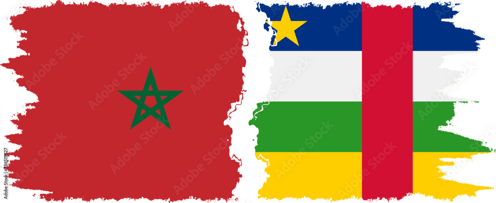 Central African Republic and Morocco grunge flags connection vecto Central African Republic and Morocco grunge flags connection vecto
