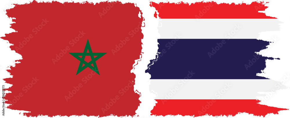 Thailand and Morocco grunge flags connection vector Thailand and Morocco grunge flags connection vector