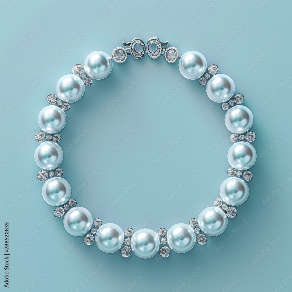 Elegant pearl necklace with diamond details Elegant pearl necklace with diamond details