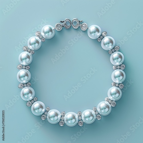 Elegant pearl necklace with diamond details