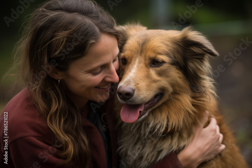 Portraits capturing the bond between rescued animals and their caregivers, highlighting compassion and the need for protection, with copy space © Лариса Лазебная
