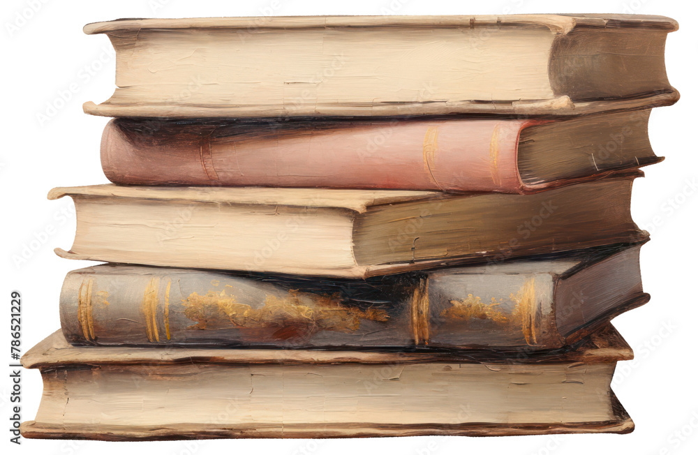 PNG Close up on pale stack of book publication painting old