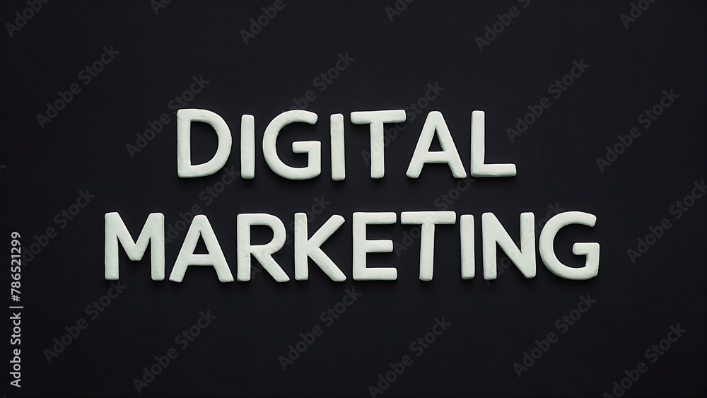 In a black background, the words 'Digital Marketing' are written. In a black background, the words 'Digital Marketing' are written.