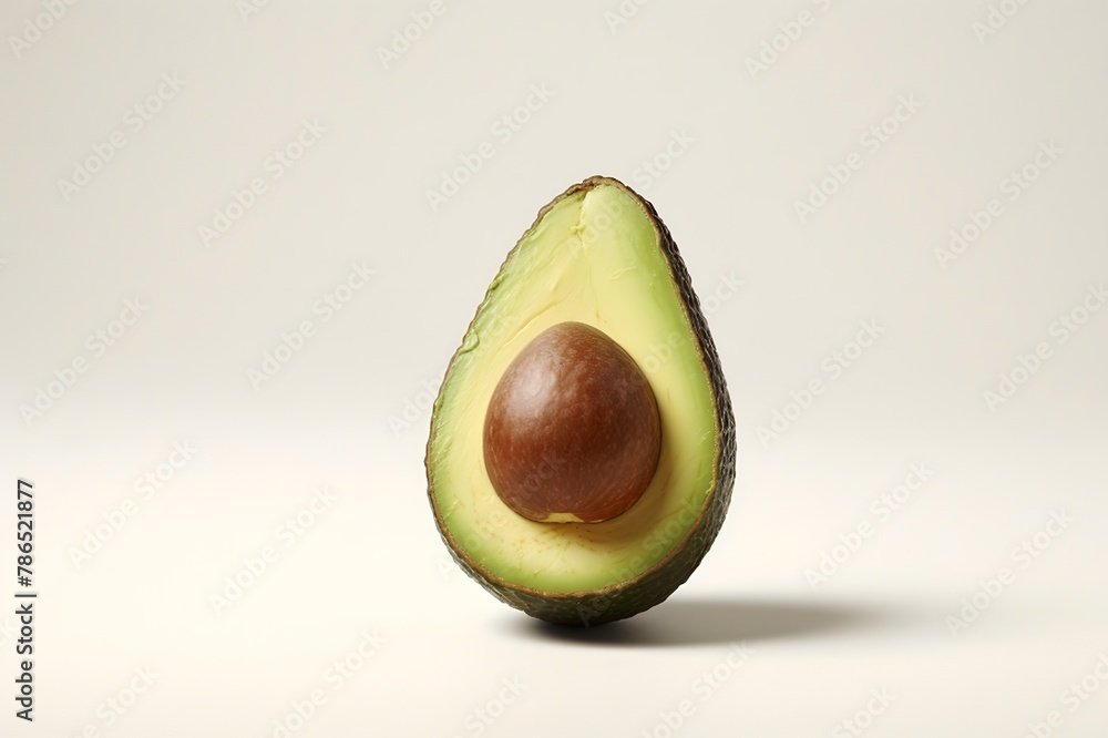 Avocado with seeds on a white background