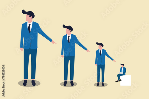 Businessman lay the blame at someone employee. Concept concept of Boss with hand points a finger at the clerk, Blame, Slander, Responsibility