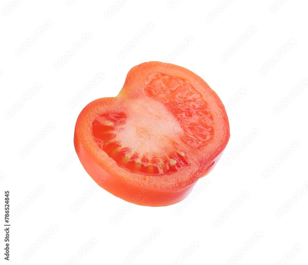 Slice of tomato for burger isolated on white