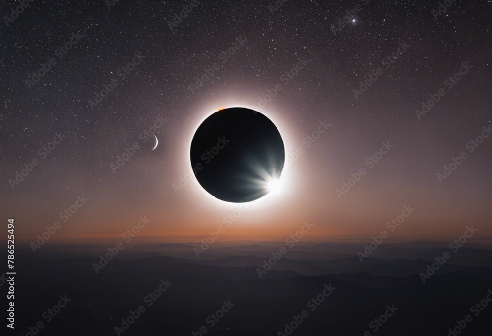 Obraz premium Eclipse Odyssey Navigating Celestial Shadows