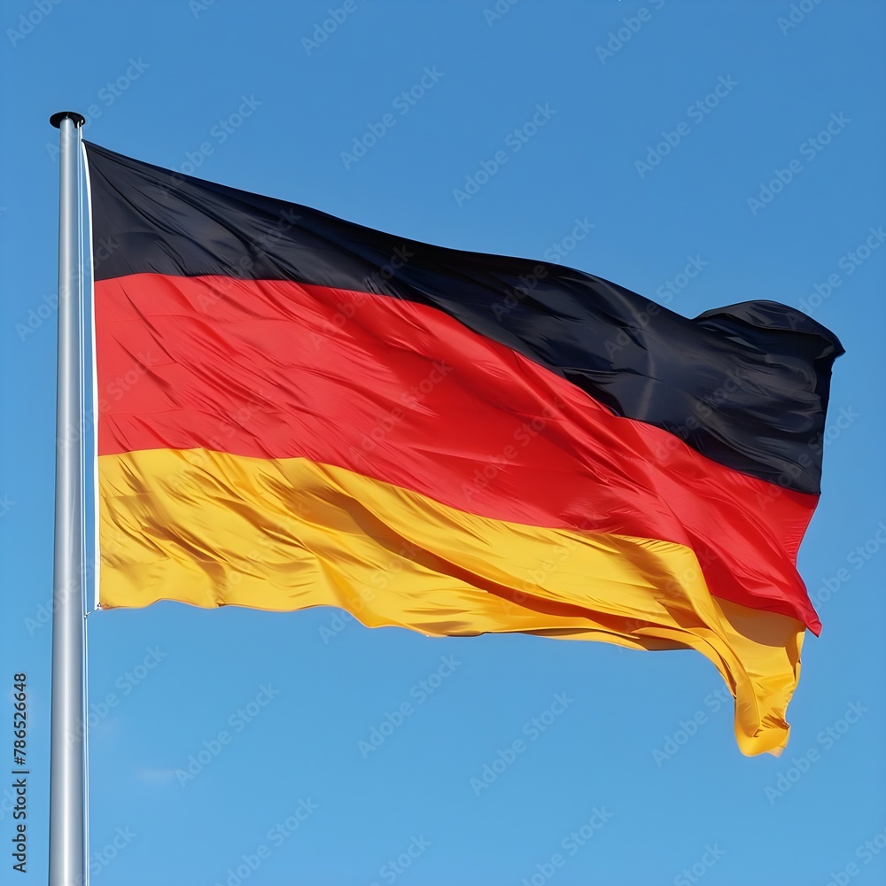 german flag in the wind. ai generative german flag in the wind. ai generative