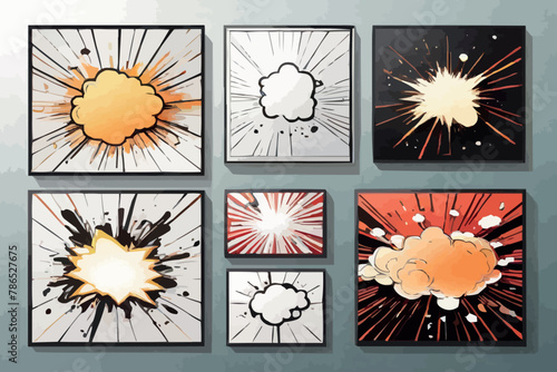 Explosion template in four different designs