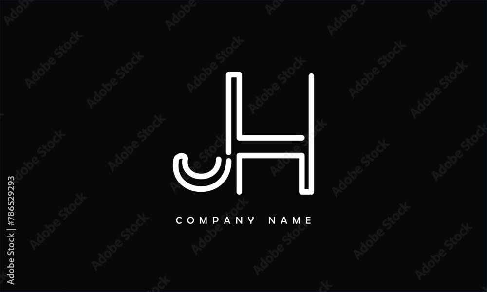 JH, HJ, J, H Abstract Letters Logo Monogram JH, HJ, J, H Abstract Letters Logo Monogram