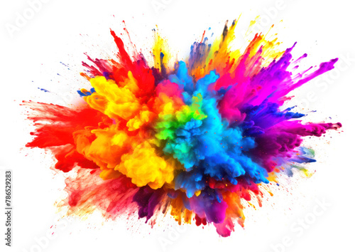 PNG Rainbow holi paint color powder explosion backgrounds white background celebration. AI generated Image by rawpixel. © Rawpixel.com