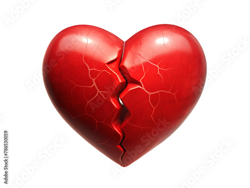 red heart with cracked