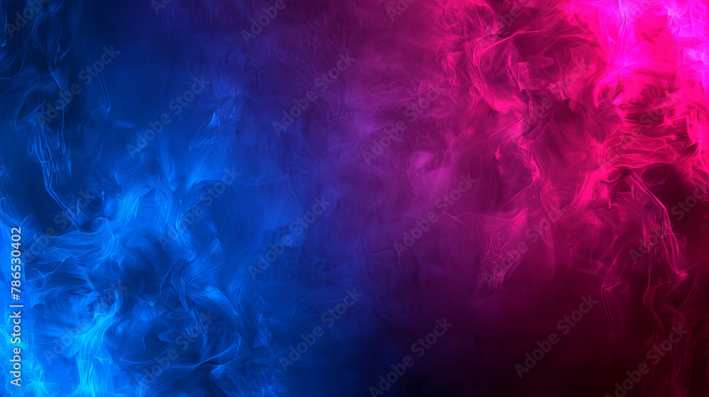 Obraz premium A blue and pink background with smoke and fire