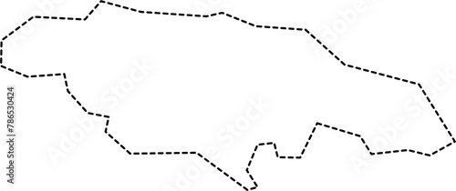 dash line drawing of jamaica island map.