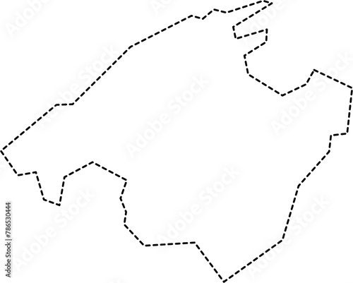 dash line drawing of mallorca island map.
