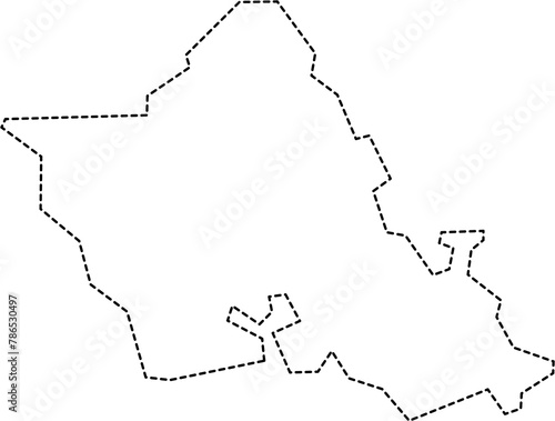 dash line drawing of oahu island map.