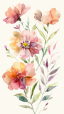 Watercolor painting of colorful flowers.