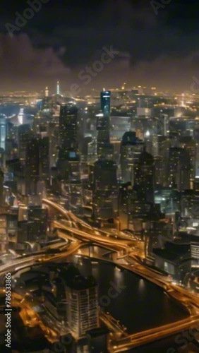 Wallpaper Mural vertical 9:16 time lapse of city at night Torontodigital.ca