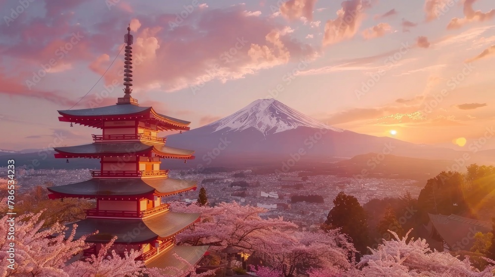 beautiful landscape of Mount Fuji at sunset in high resolution beautiful landscape of Mount Fuji at sunset in high resolution