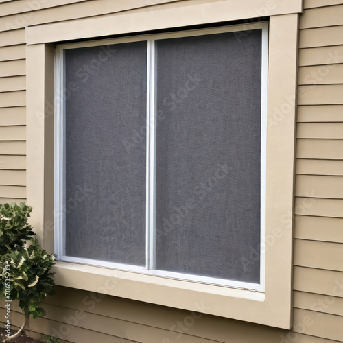 A masking net on a window.