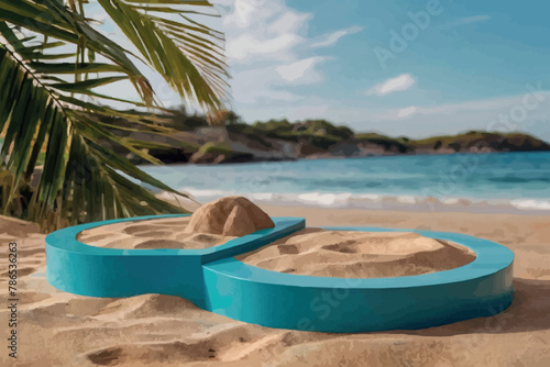 Empty display with shadows for presentation 3d rendering