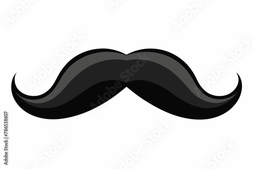 Black Mustache on White Background. photo