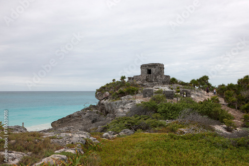Mexico ruins of the Mayan city of Tulum on an ordinary winter day