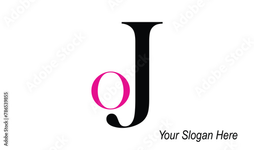 Alphabet Letters OJ or JO Abstract Icon Logo