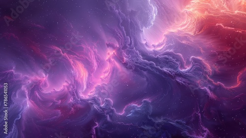 Majestic Cosmic Nebula with Swirling Pink and Purple Hues photo