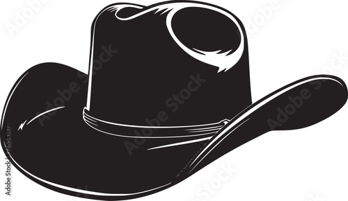 cowboy hat engraved vector illustration
