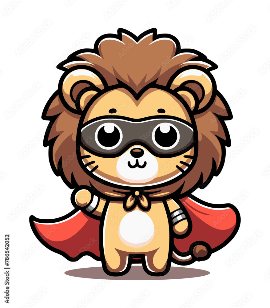 cartoon character of lion super hero - brown and yellow (artwork 4) cartoon character of lion super hero - brown and yellow (artwork 4)