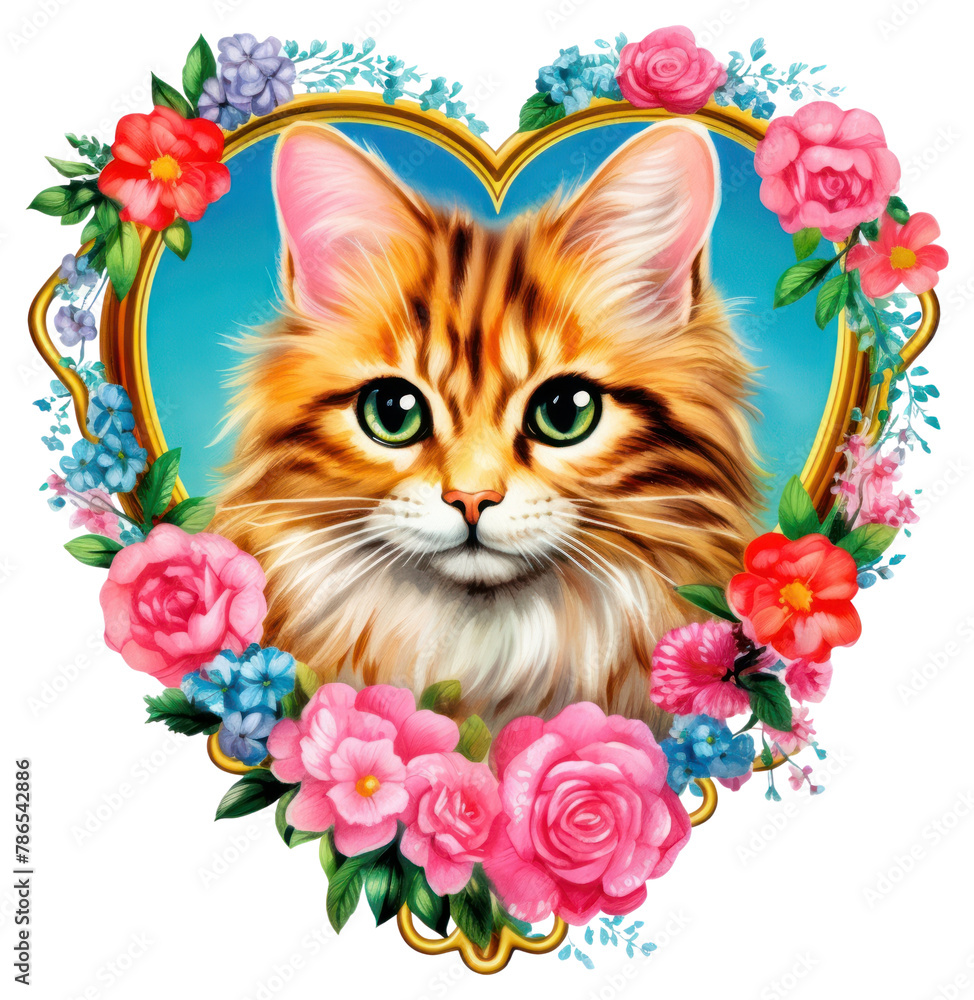 Fototapeta PNG  Cat printable sticker pattern mammal animal.