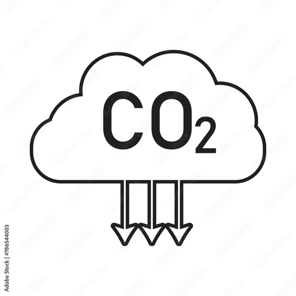 CO2 Icon. Emissions Reduction of Carbon eps10 CO2 Icon. Emissions Reduction of Carbon eps10