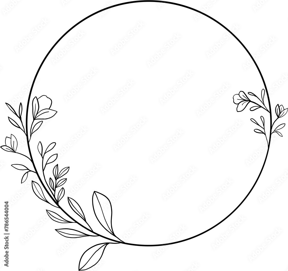 Wreath of floral and flower illustration Wreath of floral and flower illustration