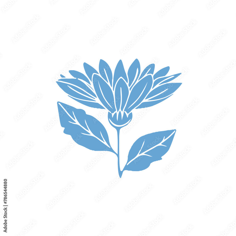 Vector flower Illustration of a flowering branch of a plant in a flat style. Vector flower Illustration of a flowering branch of a plant in a flat style.