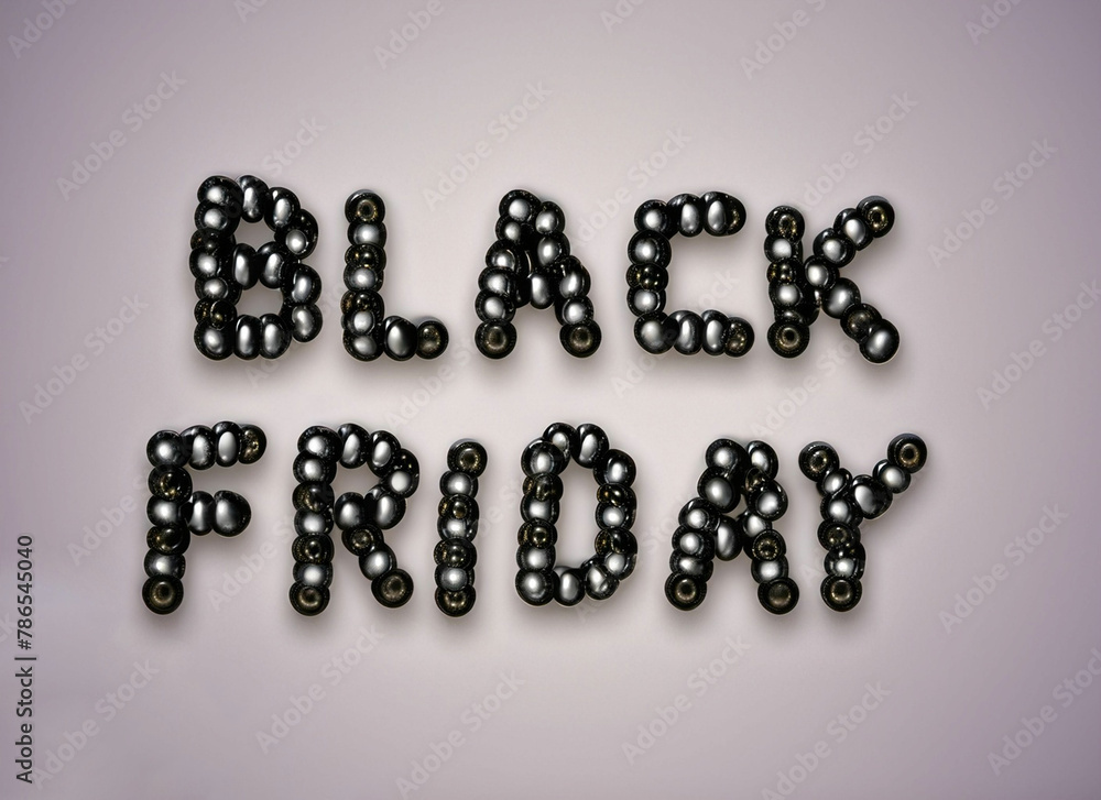 text with beads black Friday text with beads black Friday