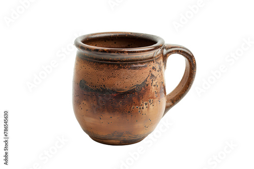 Handcrafted Ceramic Coffee Mug - Isolated on White Transparent Background, PNG 