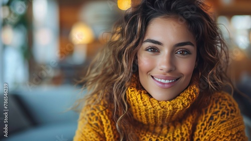 Wallpaper Mural happy woman smile in front of camera Torontodigital.ca
