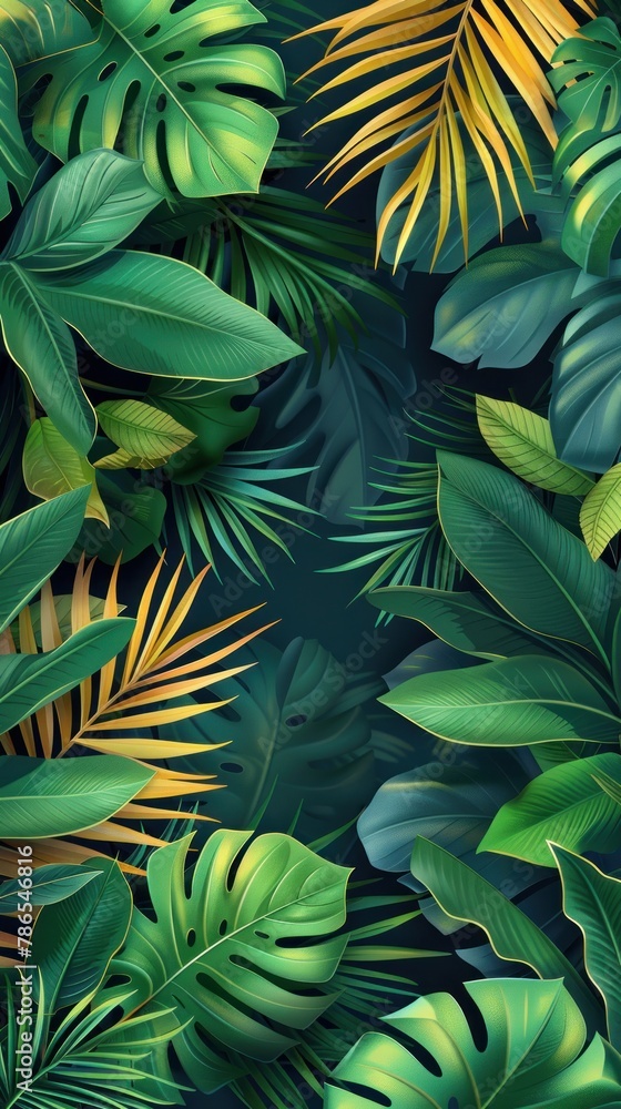 A green and yellow leafy forest with a lot of green leaves A green and yellow leafy forest with a lot of green leaves