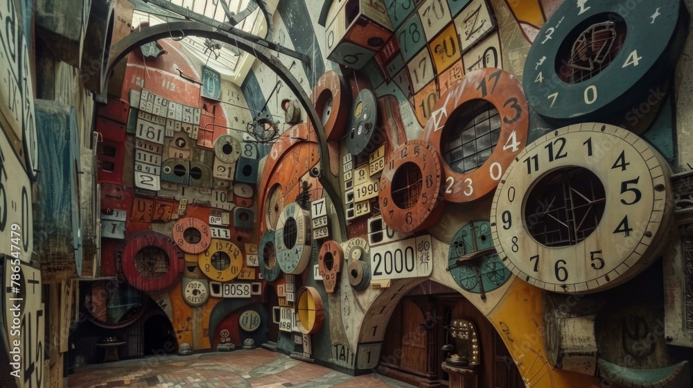 Fototapeta premium Abstract Numerology Art Gallery in Mystical Setting