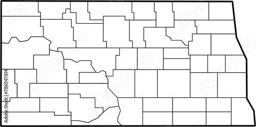 outline drawing of north dakota state map. © tanarch