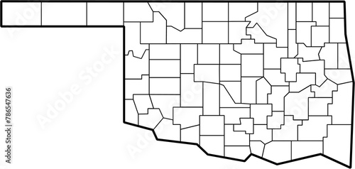 outline drawing of oklahoma state map.
