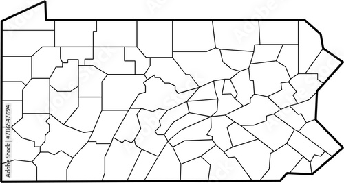 outline drawing of pennsylvania state map. photo