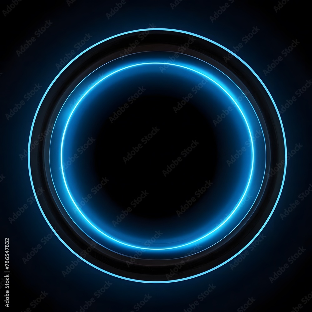 Obraz premium Abstract neon bright color circle of glowing neon lighting on dark background
