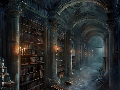 Hidden Realm of Mystery:A Towering Library of Ancient Tomes and Forbidden Knowledge