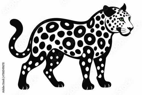 Leopard spots pattern design  black and white vector illustration background. wildlife fur skin design