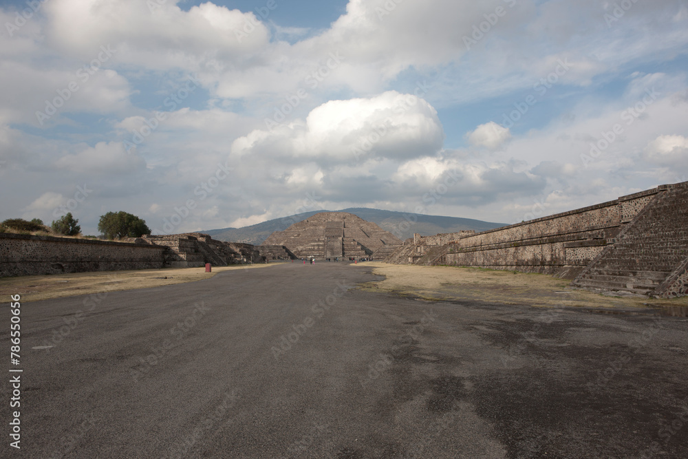 Mexico Teotihuacan view on a normal winter day Mexico Teotihuacan view on a normal winter day