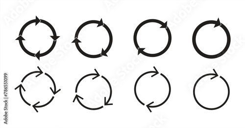 simple vector set of icons about cycles illustrator	
Circle of arrows, Recycle, repeat, refresh icon vector illustration
