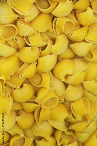 A Background Image of Conchiglie Pasta Food Pieces.