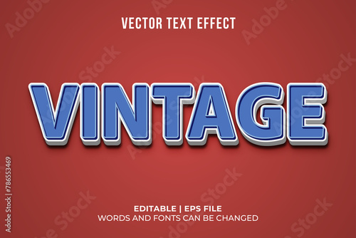 editable 3d vintage text effect